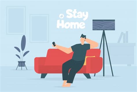 Premium Vector Stay Home Illustration