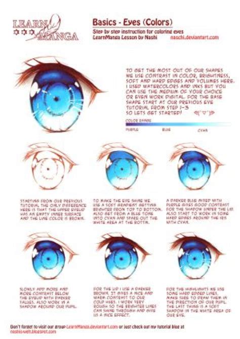 Learn Manga Basics Eyes Color By Naschi On Deviantart Anime Eyes Anime Drawings Manga Drawing