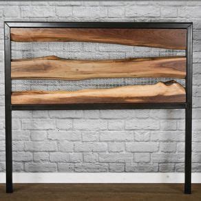 Solid wood bedrooms from ekomia: Live Edge Headboard. Rustic Walnut Headboard. Raw Steel ...