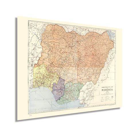 Buy Historix 1965 Vintage Nigeria Map 18x24 Inch Vintage