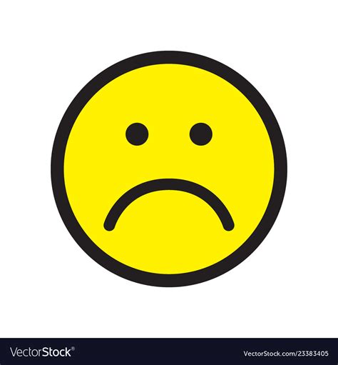 Sad Face Icon Unhappy Face Symbol Royalty Free Vector Image