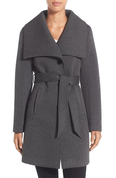 Laundry By Design Belted Neoprene Wing Collar Coat Nordstrom