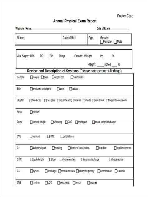 Free 7 Physical Report Forms In Pdf Ms Word