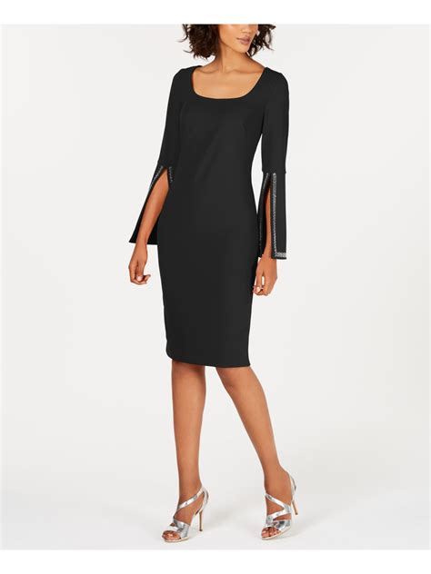 Calvin Klein 139 Womens New 1152 Black Sleeveless Body Con Dress 12 B