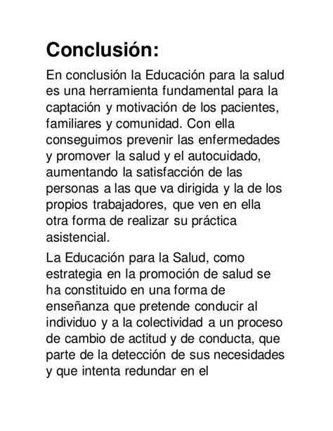 Ensayo De Educacion Para La Salud