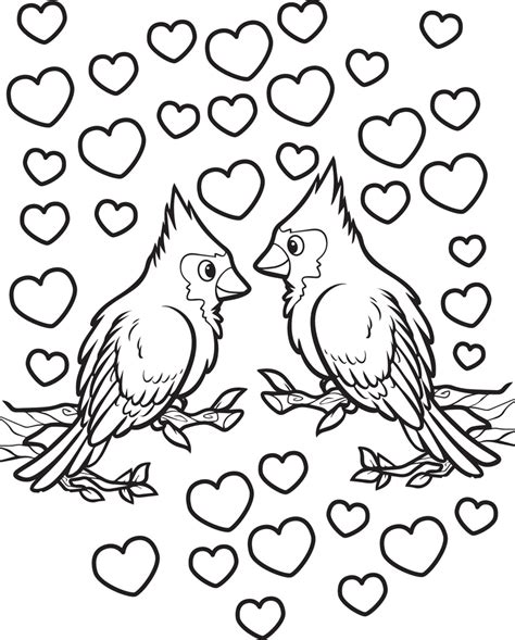 Valentine Bird Coloring Page 95 File Include Svg Png Eps Dxf