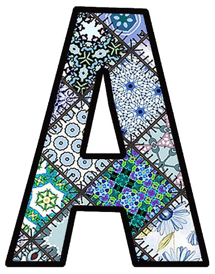 Artbyjean Paper Crafts Alphabets Only Set A24 Blue Patchwork A