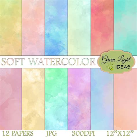 Soft Watercolor Textures By Green Light Ideas Thehungryjpeg
