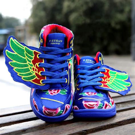 Super Cool Embroidery Wings Flower Boysandgirls Children Shoes Kids 2014