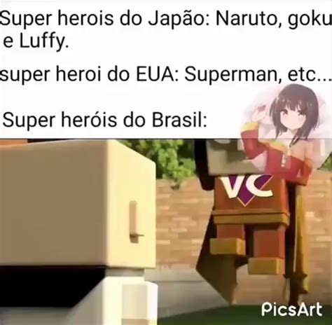 Super herois do Japão Naruto goki Luffy super herol do EUA Superman