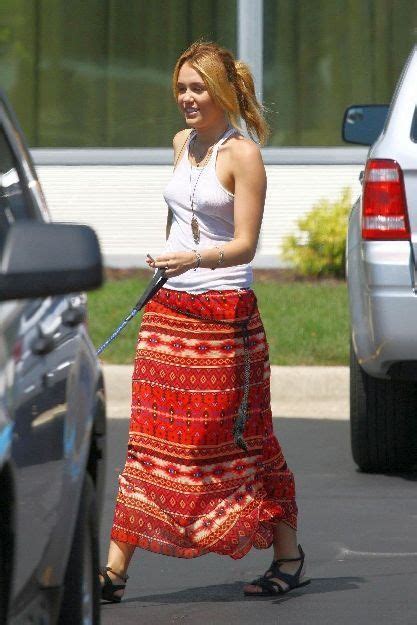 Long Skirt Miley Cyrus Brown Bikini Miley
