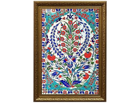 Handmade Turkish Ceramic Tile Frame Iznik Ceramic Tile Panel Etsy