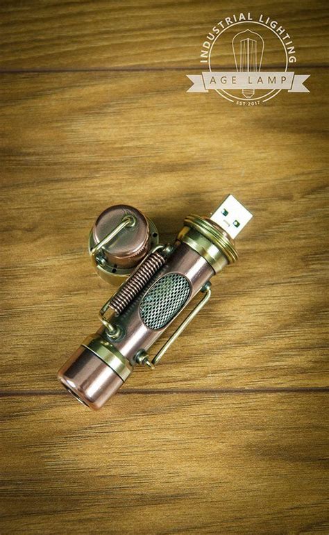 Steampunk Usb 30 Flash Drive With Glowing Glass Window 64 G Copper