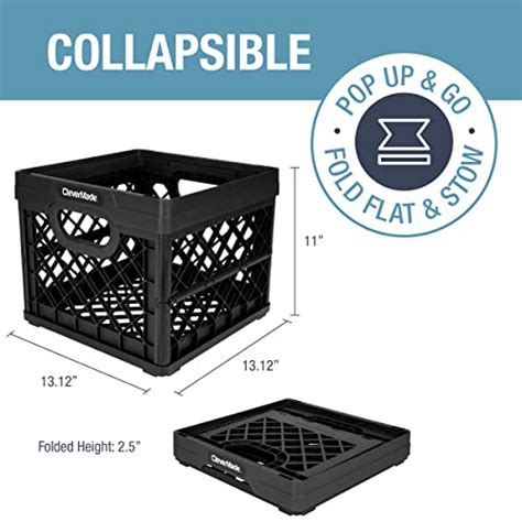 Clevermade Collapsible Milk Crates 25l Plastic Stackable Storage
