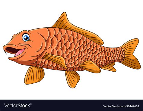 Cute Carp Fish Cartoon Royalty Free Vector Image