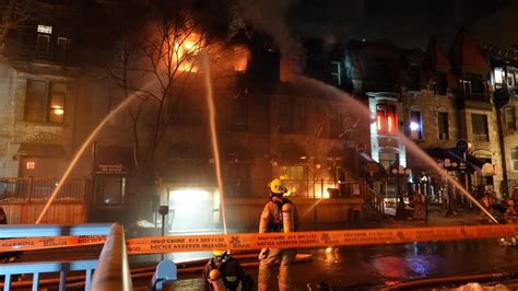 incendie majeur dans le centre ville de montréal radio canada ca