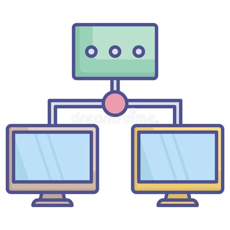 Client Server Outline Vector Icon Which Can Easily Modify Or Edit Stock