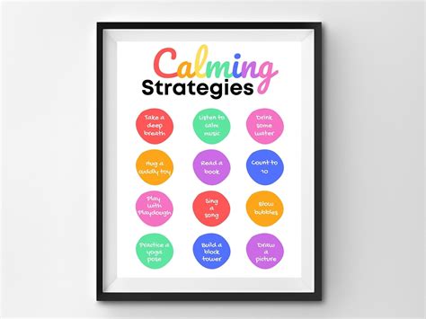 Calming Strategies Classroom Poster Anxiety Tool Calming Etsy
