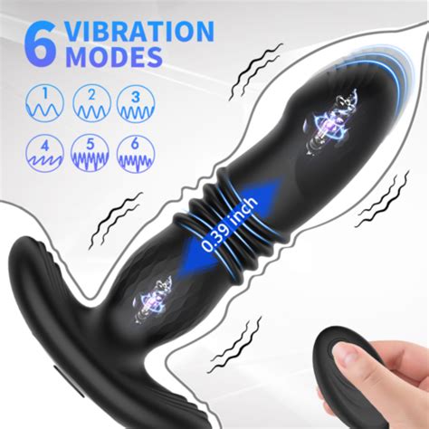 us vibrating thrusting prostate massager dildo vibrator sex toys anal butt plug ebay