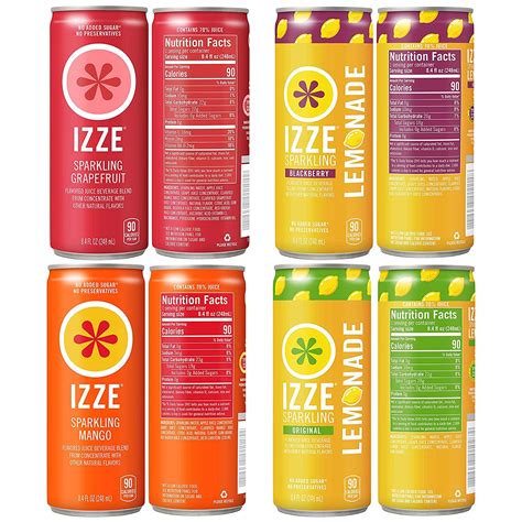 Izze Sparkling Juice Mango Variety Pack 84 Fl Oz 24 Count