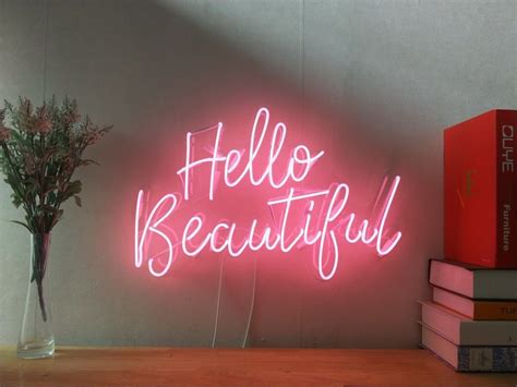 Hello Beautiful Custom Dimmable Led Neon Signs For Wall Decor