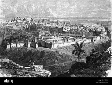 The Temple Of Solomon In Jerusalem 19th Century Engraving Stock Photo