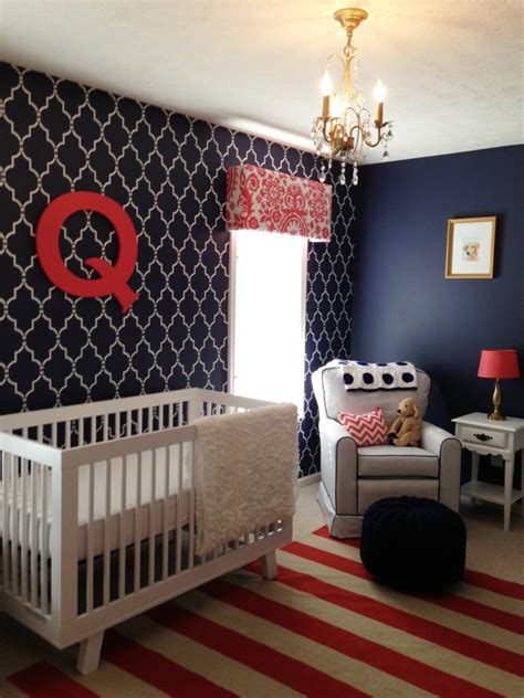 Quincys Navy Coral And White Nursery Project Nursery