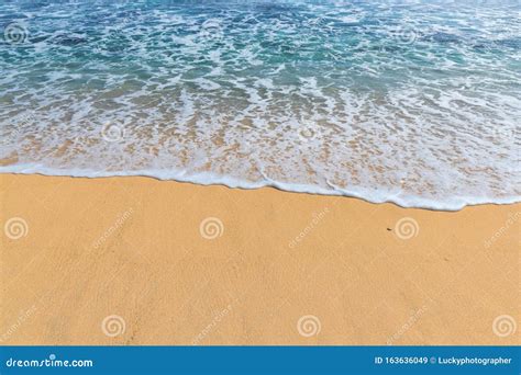 Blue Ocean Wave With Foam On Sandy Beach Stock Image Image Of Nature