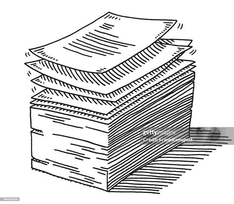 Stack Of Paper Documents Drawing High Res Vector Graphic Getty Images