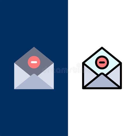Communication Delete Delete Mail Email Icons Flat And Line Filled