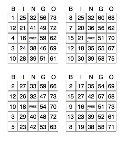 Printablebingocardswithnumbers Free Bingo Cards Bingo Card