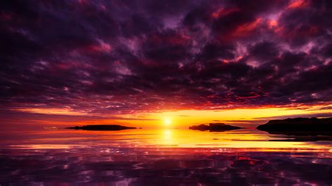 Fiery Sunset 4k Hd Nature 4k Wallpapers Images Backgrounds Photos