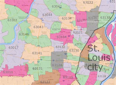Zip Code Map Stlouis Map Of The Usa With State Names