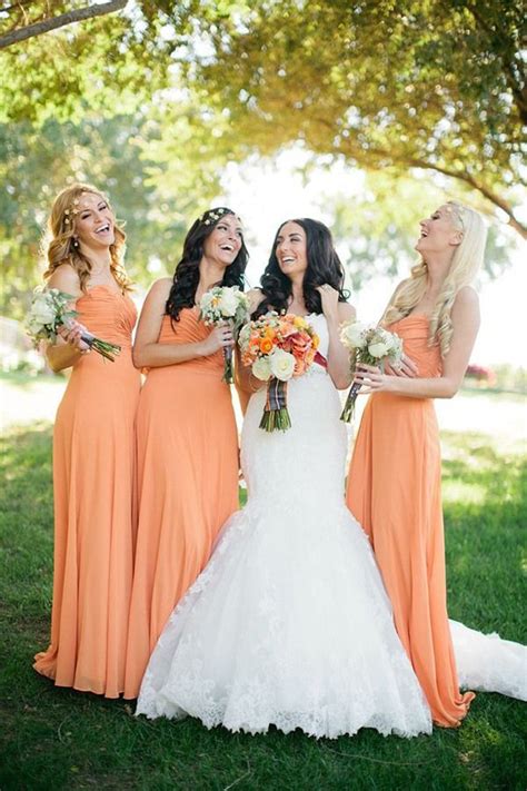 Buy New 2015 Sweetheart Orange Bridesmaid Dresses