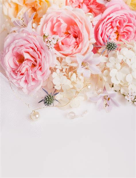 Sweet Color Fabric Roses In Soft Style For Background Stock Photo