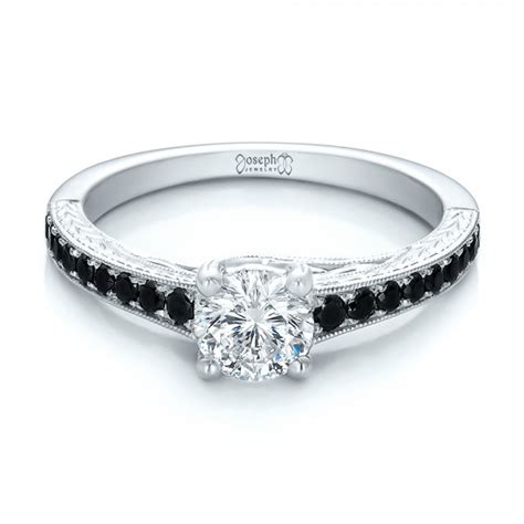Custom Black Diamond Engagement Ring 100665 Seattle Bellevue