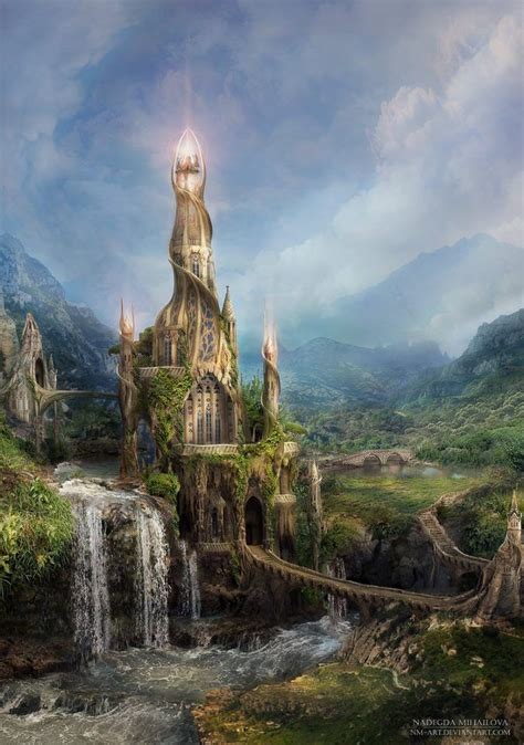 Elven City World Of Fantasy Fantasy City Fantasy Castle Fantasy
