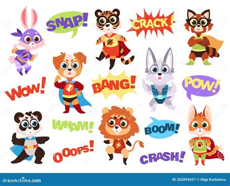 Superhero Animals Cute Hero Animals With Capes And Playful Masks