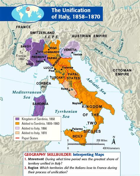 Unification Of Italy Map Italy History History Geography Italy Map