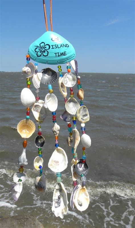 Sea Shell Wind Chime Beach Chime On Island Time Painted Etsy