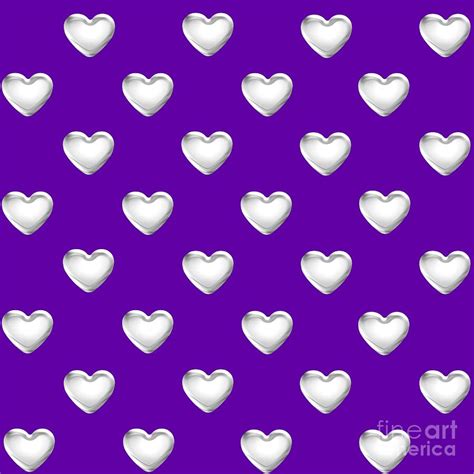Silver Hearts On A Purple Background Saint Valentines Day Love And