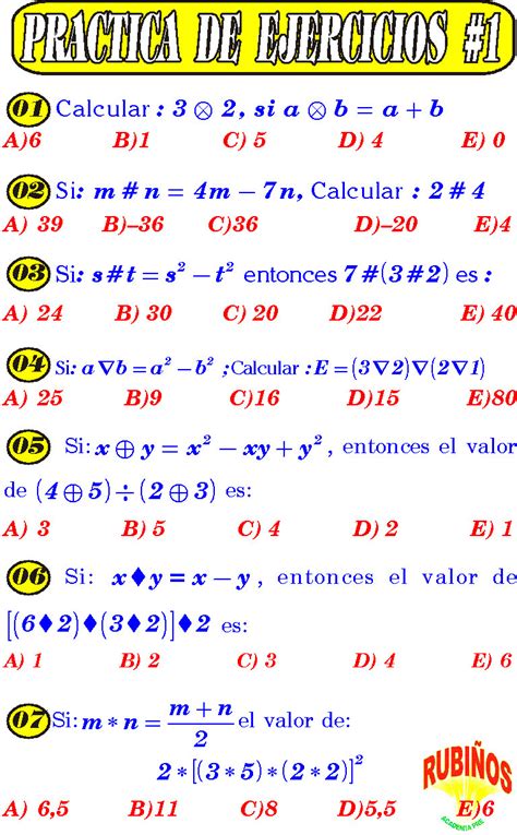 Operadores Matem Ticos Ejercicios Resueltos Cuarto De Secundaria Pdf