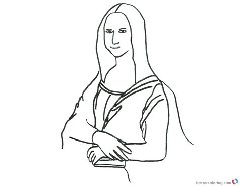Mona Lisa Coloring Pages To Print Coloring Pages