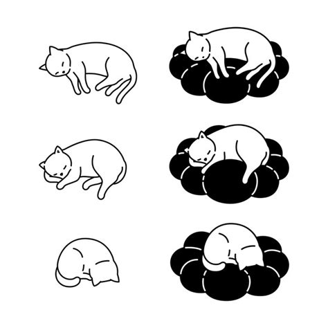 Premium Vector Cat Sleeping Icon Character Cartoon