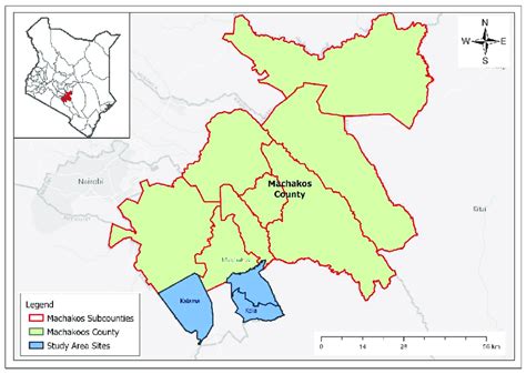 Map Of Machakos County And Sub Counties In Kenya The Wards Of Kola And