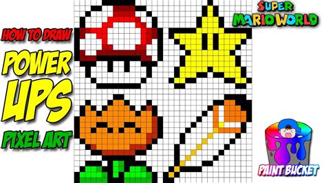 How To Draw Super Mario From Super Mario World Bit Mario Pixel Art Drawing Tutorial Vlr Eng Br
