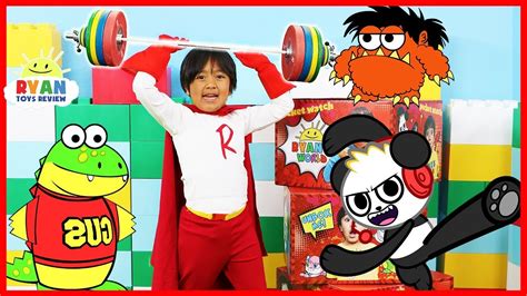 Funny cartoon animation for children with ryan toysreview!!! Ryan transforms to Kid Superhero Red Titan and introduce ...
