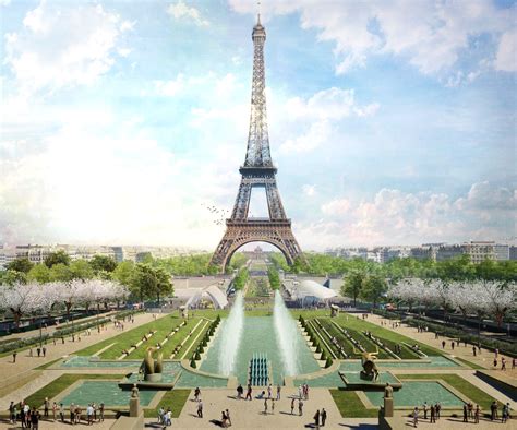 Nouveau Grand Jardin Entre Le Trocadéro Et La Tour Eiffel Paris Futur