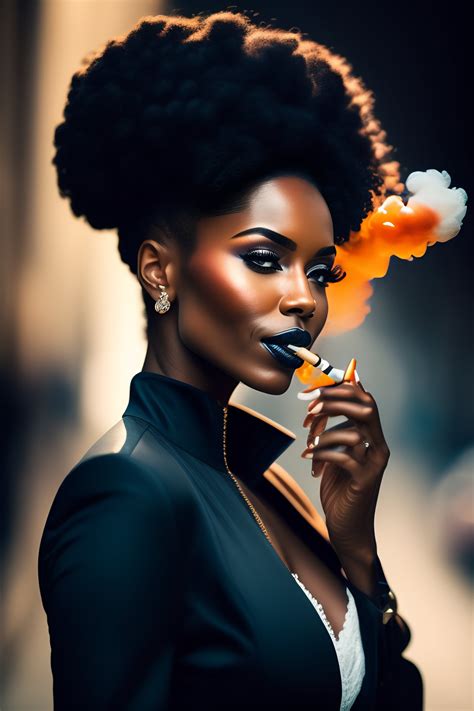 Lexica A Beautiful Black Woman Smoking A Cigarette