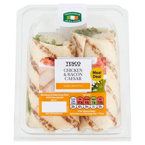 Tesco Chicken And Bacon Caesar Wrap 191g Tesco Groceries